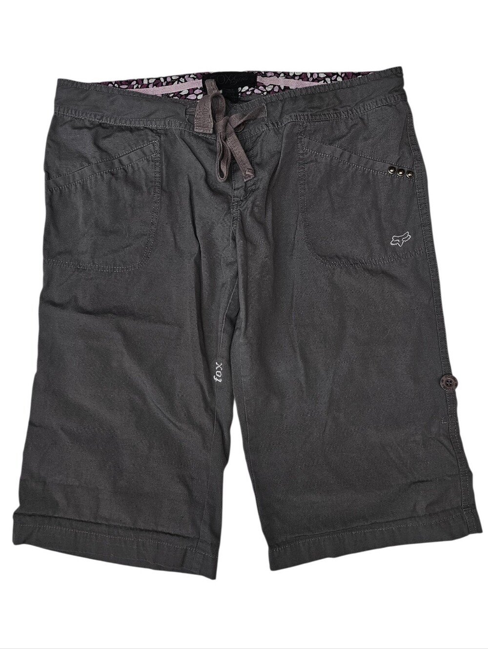 Fox Women's Gray Flat Front Casual Shorts